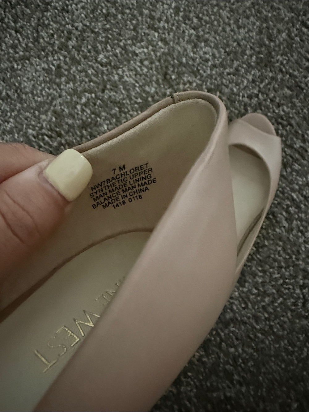 Nine West Nude Pink Peep-Toe D'Orsay Flats - Picture 2 of 4
